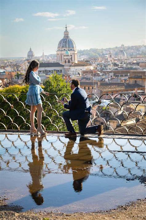 proposal photo shoot in rome with engagement photos