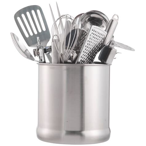 vonshef stainless steel utensil holder large capacity organizer caddy great for keeping your