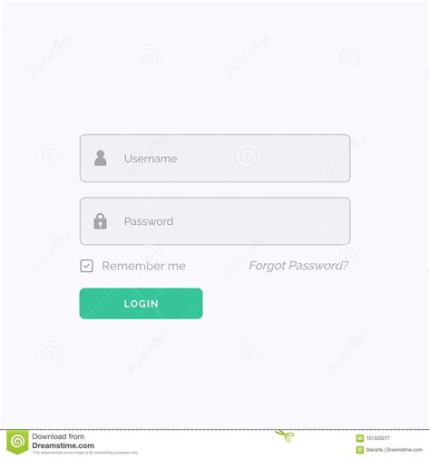 Simple White Login Form Design Stock Vector Illustration Of Simple