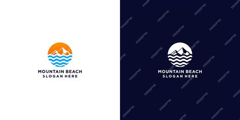 Premium Vector Minimalist Mountain And Wave Logo Design