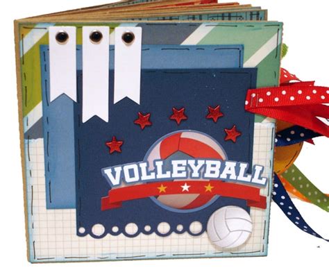Volleyball Premade Scrapbook Paper Bag Photo Album Sports