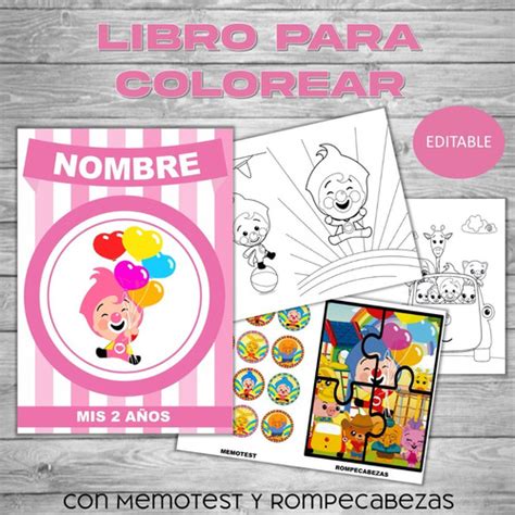Libro Colorear Editable Para Imprimir De Plim Plim Rosa Compra Y Venta