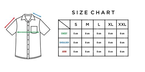 Premium Vector Short Sleeve Shirt With Button And Collar Sizing Chart Table Vector