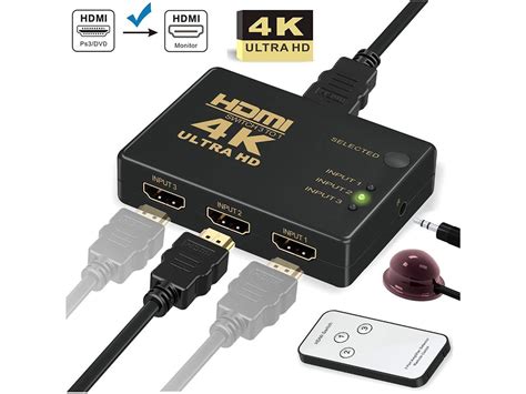3 Port Hdmi Switch Hdmi Switch With Remote For Nintendo Switch Ps3