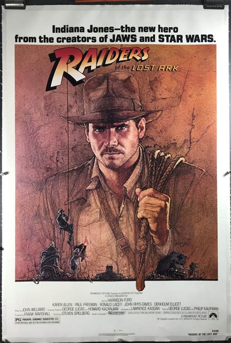 Raiders Of The Lost Ark Original Indiana Jones Movie Poster Original Vintage Movie Posters