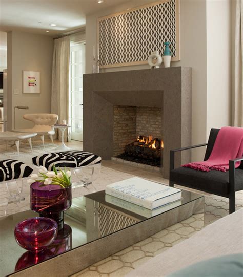 Doors are always the focal point in the entrance. Sleek Fireplace Design - Contemporary - Living Room - san ...