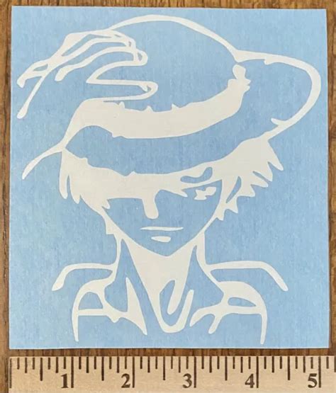 One Piece Monkey D Luffy Straw Hat Pirates Logo White Vinyl Decal