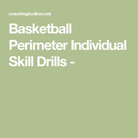 Basketball Perimeter Individual Skill Drills Basketball Drills