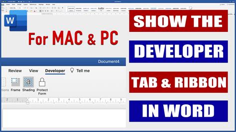Show Developer Tab In Word Microsoft Word Tutorials Youtube