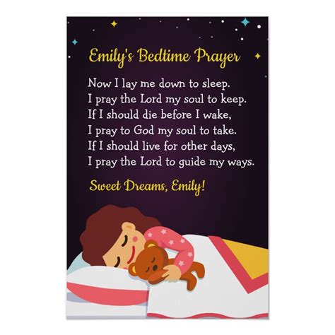 Bedtime Prayer Poster Bedtime Prayer Bedtime Prayers For Kids