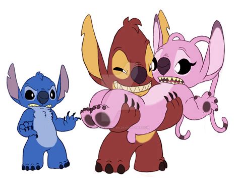 stitch angel and uh oh by mickeymonster on deviantart
