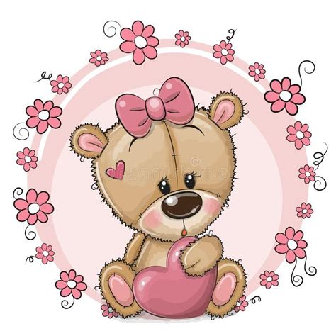 Illustration About Greeting Card Cute Cartoon Teddy Bear Girl With