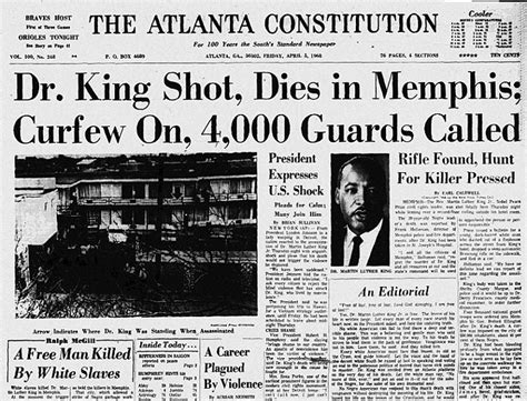 Martin Luther King Assassination Newspaper