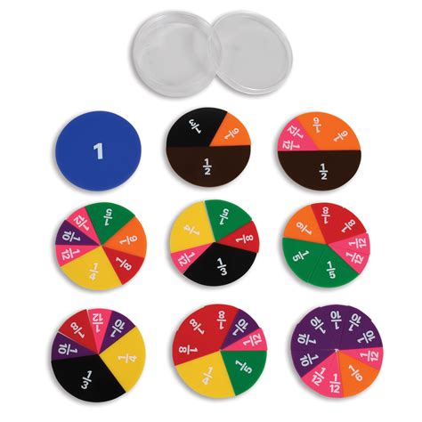 The Teachers Lounge® Fraction Circles Set Of 51 9 Values And Colors