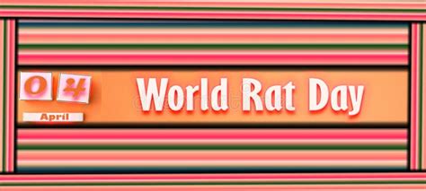 04 April World Rat Day Neon Text Effect On Background Stock