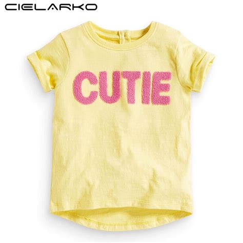 Cielarko Girls Cute T Shirt Short Sleeve Kids Basic Tops Tees Fashion
