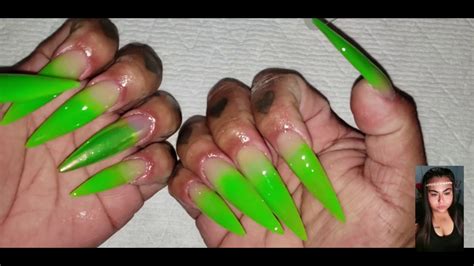 Lime Green Ombre Acrylic Nails Youtube