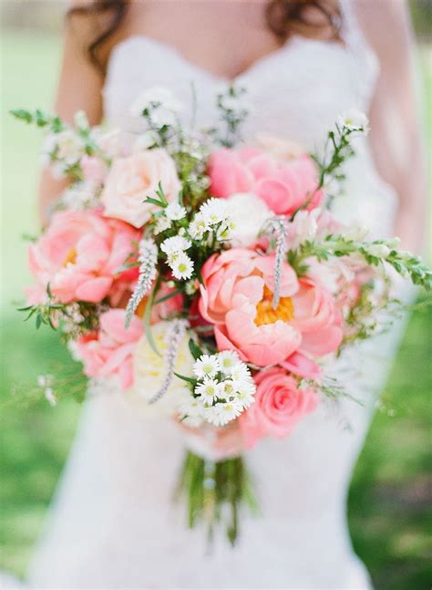 This boho bouquet is filled with lavender, light purple wildflowers wedding bouquet bridal bouquet lavender. Pink peony wedding bouquet with wildflowers | Deer Pearl ...