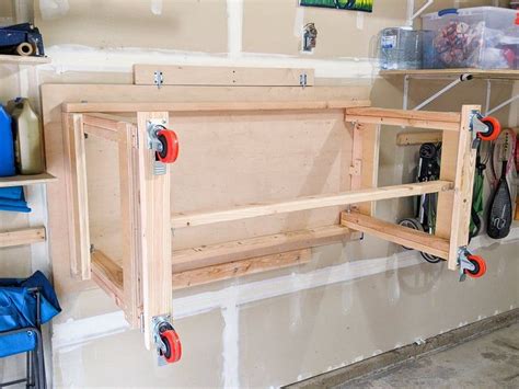 Foldable Workshop Table On Wheels Diy Plans And Instructions Etsy
