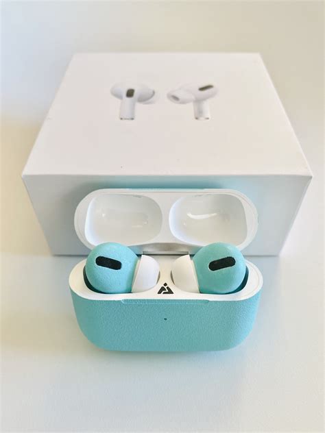 Custom Airpods Pro Matte Aqua Handpainted Headphones Music Art Etsy