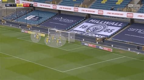 First half ends, millwall 1, swansea city 0. EFL Championship 2019/20 - Millwall vs Swansea - tactical ...
