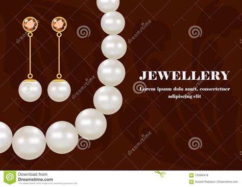 Fashion Jewellery Concept Background Realistic Style Stock Vector