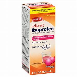 H E B Children 39 S Ibuprofen 100 Mg Suspension Bubble Gum Flavor