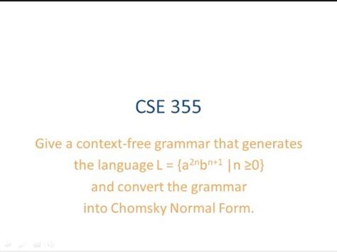 In parser generation and in language design, ambiguity in context free grammar, is a frequent problem as well as in. ASU CSE355: Course Review, Examples - Context-free grammar ...