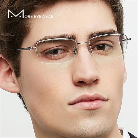 Titanium Alloy Prescription Glasses Men Ultralight Square Myopia