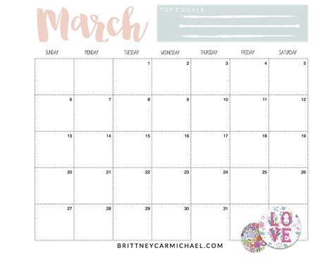 Make It Happen In March Free Printable Brittney Carmichael