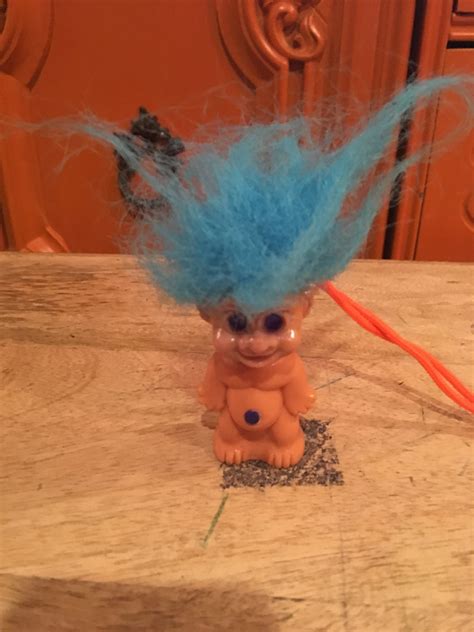 Vintage Troll Doll Blue Hair Holds Bubbles Troll Vintage Etsy Uk