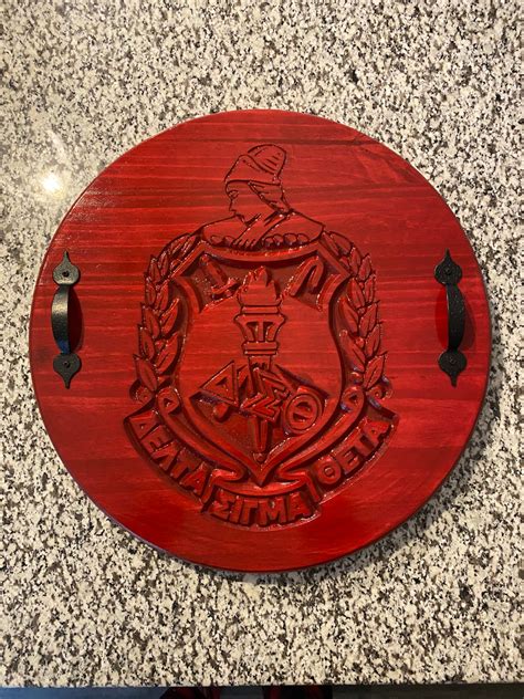 Delta Sigma Theta Minerva Crest Serving Tray Simply Wooderful Llc