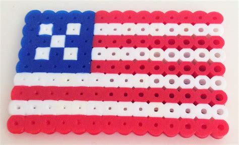 Perler Bead American Flag Melty Beads Fuse Beads Perler Beads Easy