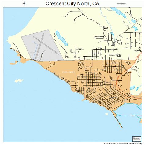 Crescent City North California Street Map 0617030
