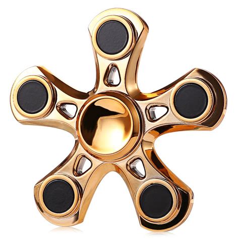 11 Off Five Blade Aluminum Alloy Fidget Spinner With Copper Bearing