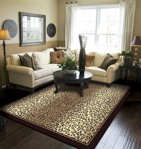 Modern Area Rug Brown Cheetah Leopard Large Rugs For Living