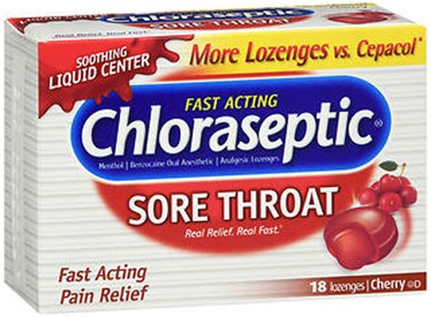 Chloraseptic Sore Throat Lozenges Cherry 18 Ct The Online Drugstore