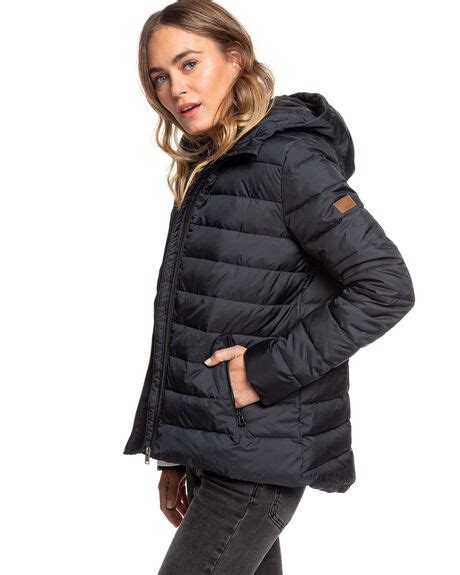 Roxy Womens Rock Peak Water Repellent Hooded Puffer Jacket True Black Surfstitch
