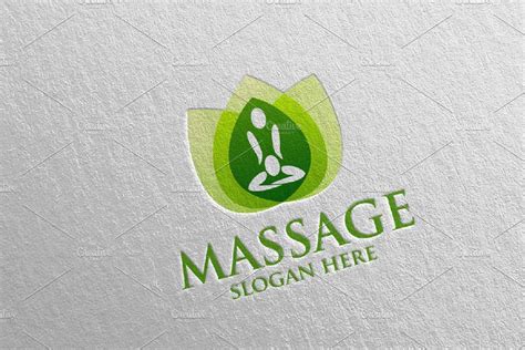 Massage Logo Design 3 Creative Illustrator Templates ~ Creative Market