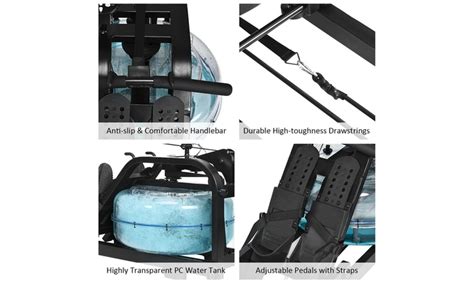 Costway Health Fitness Water Rowing Machine Rower Adjustable Resistance