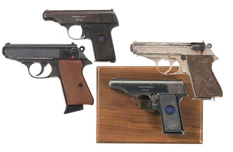Four Walther Semi Automatic Pistols A Walther Model 8 Semi Automatic