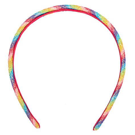 Rainbow Stripe Glitter Headband Claires Us