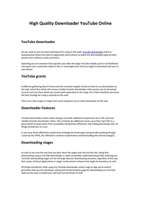 Solution High Quality Downloader Youtube Online Posting 3 Feb Studypool