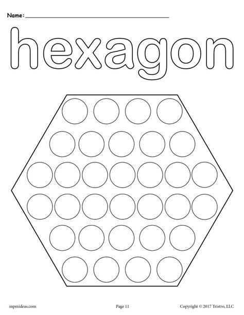 Hexagon Do A Dot Printable Do A Dot Hexagon Shapes Preschool