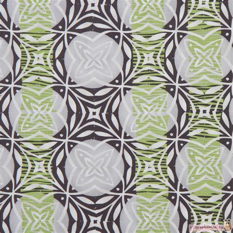 Dark Grey Lime Green Robert Kaufman Flower Leaf Pattern Fabric Marks
