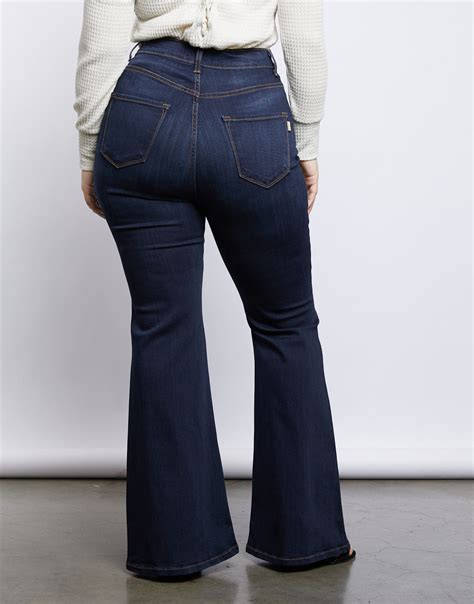 Plus Size 70s Girl Flared Jeans Plus Size Bell Bottom Jeans 2020ave
