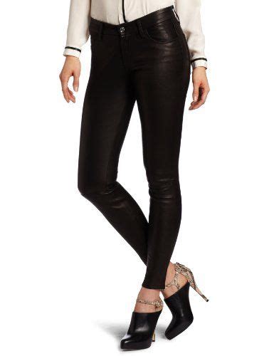 For All Mankind Women S Leather Skinny Jean Black Buy At
