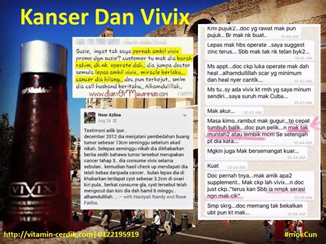 Testimoni Kanser Vivix Vitamin Cerdik By Coach Anah Ahmad