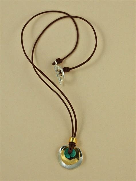 Leather Necklaces For Women Gold And Turquoise Pendant Necklace