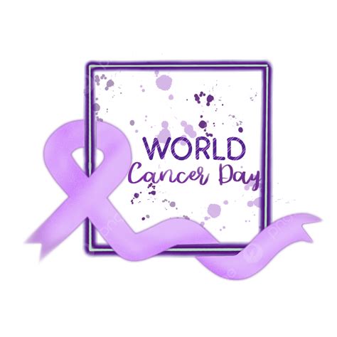 Purple Cancer Ribbon White Transparent World Cancer Day Purple Ribbon